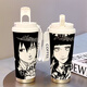 Seungry Naruto Thermos para que los estudiantes vayan a la escuela, taza de agua de gran capacidad, taza de café nueva, boca doble, apariencia alta, blanca - taza de café - HST3524 Gaara + acero inoxidable 316