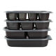 
New disposable lunch box rectangular Japanese packaging box takeaway fast food box sushi bento box plastic partition SZ1049 four-grid with lid 550ml 500 sets