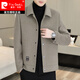 Pierre Cardin Woolen Jacket Men's Short Double-sided Jacket Autumn and Winter New High-End Men's Thick Down Woolen Jacket 2308 Gray Woolen Jacket 2XL