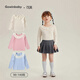 Keying Gowinbaby Girls Weste Kleid Xiaoxiangfeng 2025 Frühlings- und Herbstmädchen modische Prinzessin Kleid Baby Modische süße Weste Kleid Aprikose Top 130 (geeignet für Höhe 120 cm-130 cm)