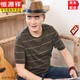 
Hengyuanxiang dad summer summer short-sleeved T-shirt men's Father's Day clothes round neck middle-aged and elderly men's half-sleeved GDB9928 Navy Blue M 165