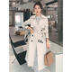 
AEMAPE high-end brand windbreaker jacket for women mid-length 2025 spring and autumn new slim and slim temperament British style coat off-white M (recommended 105-115Jin [Jin equals 0.5 kg])