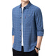 Playboy (Playboy) Chemise à manches longues en coton pur pour hommes 2025 Spring and Automne Pocket Pocket de l'âge moyen de l'âge moyen à carreaux de grande taille en liberté 6626 Bleu [printemps et automne] Le modèle mince M 165 suggère 100-115jin [Jin équivaut à 0,5 kg]