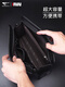 Sieben Wölfe Herren erste Schicht Cowhide Bag Herren 2025 Aktentasche Mode Clutch Bag Großkapazität Echtes Leder -Handgrabung Beutel Schwarz Standard Nummer Cowide Empfohlen
