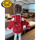 
G.DUCKKIDS Girls' Fleece Lamb Fur Jacket Autumn and Winter 2024 New Fashionable Children's Baby Girls' Fur Integrated Winter Clothes Red Bear Fleece Jacket 110 Recommended height below 100 3-4 years old