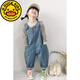 G.Duckkids Kinderhose koreanische Version Frühling und Herbst 2025 Neue Produkte Girls Overalls Lose Denim Baby niedlich großer PP-Overall Hellblau-Baby Overalls 100 geeignet für 90-100 cm Alter 3-4 Jahre alt