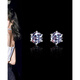 Fat Donglai's same platinum earrings, moissanite white 18K gold earrings, women's ear piercing, cochlear nails, sterling silver zircon platinum, 30 minutes, 4mm, single screw type + gift box packaging