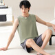 Septwolves printemps et d'été Nouveaux vêtements pour hommes pour hommes en coton pur en coton d'été shorts sans manches pyjamas peut être en plein air 02J13657 masculin L