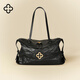 CASSILE women's handbag vegetable tanned sheepskin commuter light luxury large capacity tote bag birthday Valentine's Day gift black