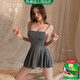 Feimufeng Kondom Ice Seide Hosenteil Rock reiner Verlangen Pyjamas sexy Frauen 2025 Neues Sommerstil High-End und Large [2 Stück] 6625 Haltendrock + 6782 Yoga-Set, durchschnittliche Größe [vorgeschlagenes Gewicht 80-120 Jin [Jin gleich 0,5 kg]]