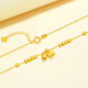 Mengjinyuan 18K gold necklace with lily of the valley and small gold beads set chain with color gold AU750 as a birthday gift for girlfriend. Weighs about 1.55g. Chain length is about 45cm.
