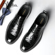 Millies Top Layer Cowhide Herrenschuhe Britische Business Casual Schuhe glänzend Retro Herren Hochzeitsschuhe Lederschuhe Männer U1291 Black 42