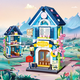 Building blocks Chinese toys children's puzzle assembly street scene house boy plugging model building puzzle gifts 4 Nordic towns (1098 particles)