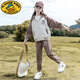
G.DUCKKIDS girls spring and autumn suit 2024 new big children's girls' clothing fashionable sports two-piece set for children's girls' autumn clothes plus velvet H1396 gray style [coat + pants] 120cm