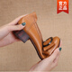 Hot-air mai spring and summer middle-aged women's leather shoes genuine leather comfortable mother's shoes shallow mouth low heel single shoes thick heel medium heel round toe women's shoes off white women's shoes that don't get tired of walking for a long time 6626 37