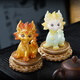 Xixi Taitai's national trend, the time comes and turns. The little dragon horse changes color when it encounters water. Tea pet ornaments can raise rotating spirit beasts. Office tea table decoration. The time comes and turns - the little dragon horse - turns golden.