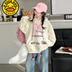 
G. DUCKKIDS girls spring clothing sweatshirt set 2025 new fashionable children's spring and autumn letter hooded tops girls two-piece set off off-white [letter M hooded sweatshirt] cm 120
