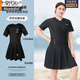 
Modal large size women's swimsuit sports long sleeves one-piece flat angle conservative belly-covering 200 Jin [Jin equals 0.5 kg] Fat MM hot spring swimsuit slightly fat 2583 long sleeves + swimming cap 3XL (recommended weight 160-180 Jin [Jin equals 0.5 kg])