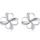 FVIP Old Phoenix 999 pure silver four-leaf clover anti-allergic earrings 2025 new hook earrings for women, precious craftsmanship - silver - four-leaf clover ear 2.3 grams (light posture) new store discount