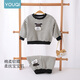 Youqi baby clothes for men and women, spring and autumn velvet suits for infants and young children, autumn and winter style sweatshirts, split style two-piece sets