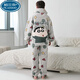 Palando Crayon Shin-Shikong Koralle Velvet Herren-Pyjamas für Herbst- und Winterstudenten, große Größe plus Samt verdickte Hauskleidung für junge Menschen XQ-9928 kleiner Größe M (geeignet für Größe ca. 155 cm, Gewicht 8