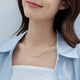 Lukfook Jewelry Platinum Necklace Geometric Turned Plain Chain Platinum 950 Clavicle Chain Price 43cm - About 5.97g