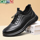 CARTELO men's shoes spring and autumn cowhide comfortable dad shoes business sports casual men's leather shoes 5210 black 40