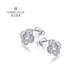 Diamond Family PT950 platinum earrings, four-leaf clover platinum earrings, platinum earrings, sparkling good luck holiday gift for girlfriend, single, about 1.33g