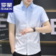 
ROMON ice silk free short-sleeved shirt for men 2025 summer style middle-aged and young casual business half-sleeved cool shirt 844 green 4XL