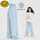 Little Yellow Duck Girls Set Spring and Autumn Children 2025 New Spring Clothes Fashionable Girls Fashionable Street Fried Sweatshirt Plaid Pants Spring 15266 Blue + 4916 Gradient 140 cm