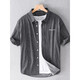 KAZUKI KURAISHI KURAISHI KAZUKI Casual Business Stripe Short Sleeve Shirt Men's Summer New Slim White Thin Fresh Shirt White XL 135-145Jin[Jin equals 0.5 kg]