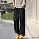 Jeep Spirit Jeep Ice Seidenhose Herren Sommer Dünne lose, gerade kühle, atmungsaktive Casualhosen Herren-Sporthosen 6636 Grau [Hosen] M etwa 90-110jin [Jin gleich 0,5 kg] kann getragen werden