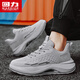 Warrior summer men's shoes mesh breathable sports dad shoes men's soft sole casual running shoes L847C gray 44