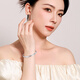 Mengjinyuan Platinum Bracelet Crushed Ice Bracelet Peach Blossom Sparkling Platinum PT950 Fixed Mouth Bracelet as a Birthday Gift for My Girlfriend Ring Mouth 58 Weight Approximately 20.20g Peach Blossom Crushed Ice