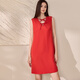 Roeyshouse Royshouse ärmellose Kleid Frauen 2025 Sommer Bow Straight Kleid 11978 Orange Red XL