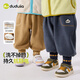 Dudu baby double-sided velvet pants autumn and winter children's thickened trousers boys winter casual pants girls winter clothes gray 100