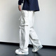QLTQZQ Junior et Senior High School Students Long Pantalon Boys Spring and Automne Teenagers Lignes larges Sports droits et charge de loisirs K9855 Black M 80-100Jin [Jin est égal à 0,5 kg]
