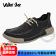 Walker Shop休闲鞋男2025新款夏季舒适透气冰丝帆布鞋男时尚板鞋欧洲站男鞋 黑色【内增高】 39 【皮鞋码】