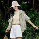 
Evely (eifini) Evely fashion original yarn sun protection hooded short jacket for women 2025 summer new casual versatile commuter jacket for women green M