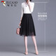 TUCANO; Woodpecker lace skirt for women with fashionable and versatile drooping A-line skirt to make you look slim and elastic waist 2025 summer new style black 693 thin thin S 80-90