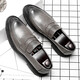 
KUCLUT men's trendy British style lazy loafers business formal wear breathable casual leather shoes 9715-D black 38
