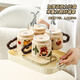 Greedy Chef Good-looking Hospitality Cup Set Home Living Room Tea Cup Tea Set Set Moving to New Home Cup Drinking Cup Set Flower Set 6 Cups + 6 Cup Holders + Drain Tray