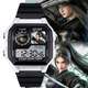 Huizhi Stadt Jianlai Peripheral Watch Chen Ping A Ning Yao Qi Jingchun Electronic Watch Small Square Birthday Gift Student Student Cartoon [Mode Silber Schwarz] D11973 Electronic Watch Standard