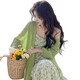 Ynwwgw Koreanische Frühlingsoutfit Ein komplettes Set 2025 Strick-Strickjacke Floral Dress Mode zweiteiler Anzug für Frauenjacke 3882W# M [Vorschlagen 100jin [Jin gleich 0,5 kg] unten]