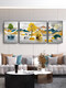 Wohnzimmer Dekoration Malerei Sofa Hintergrund Wand Neues chinesisches Stil Hängende Malerei Landschaftsmalerei moderne einfache Diamantkristallporzellan Malerei Triptychon SL-1105 Middle 70*50+ ungefähr 35*50 cm für 2 Meter geeignet für 2 Meter geeignet