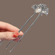 Su Shiliu Ginkgo leaf U-shaped hairpin for hair, Chinese style simple and high-end hairpin, ancient style Hanfu accessories, birthday gift for girls, U-shaped almond leaf hairpin - silver