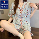 
Woodpecker KT cat pajamas for women in summer short-sleeved pure cotton three-piece set 2025 new cartoon cute student home clothes #FS-three-piece set 14137 M [75-95Jin[Jin equals 0.5 kg]]