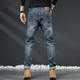 DK Jeans haut de gamme Men 2025 Spring and Automne Straight Slim pantalon lavage rétro à la tendance élastique décontractée confortable 5009 bleu 32