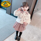 Girls Dress Autumn and Winter 2025 New Children's Clothes Western Style Winter Baby Girl Plush Skirt Fashionable Suit Black Jacket + Vest Skirt + Sweater 90 90cm