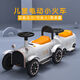 Children's train can take electric car four-wheel remote control car boy and girl double baby adult toy baby stroller 12V dual drive red locomotive + 2 carriage + sound dual drive